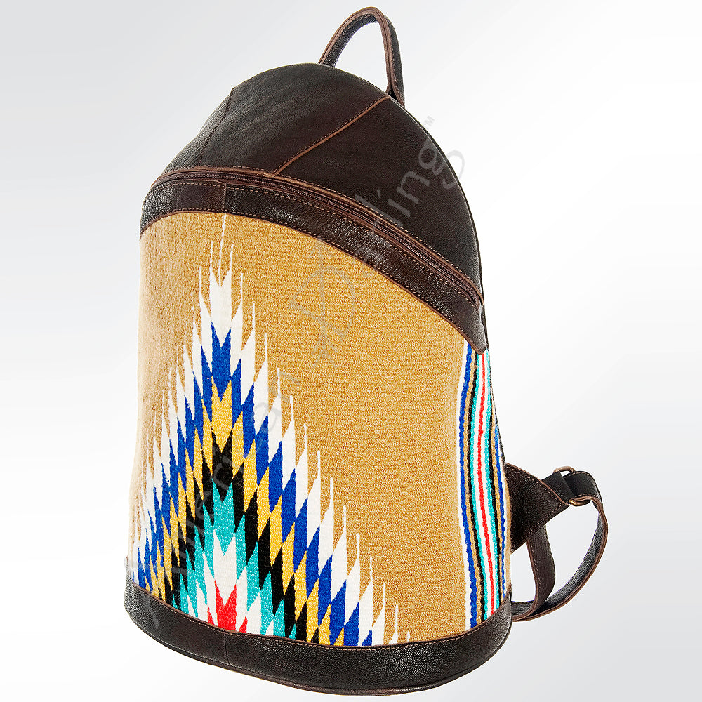 American Darling Backpack Saddle Blanket Fabric Genuine Leather Western Women Bag | for Laptop School Purse Travel