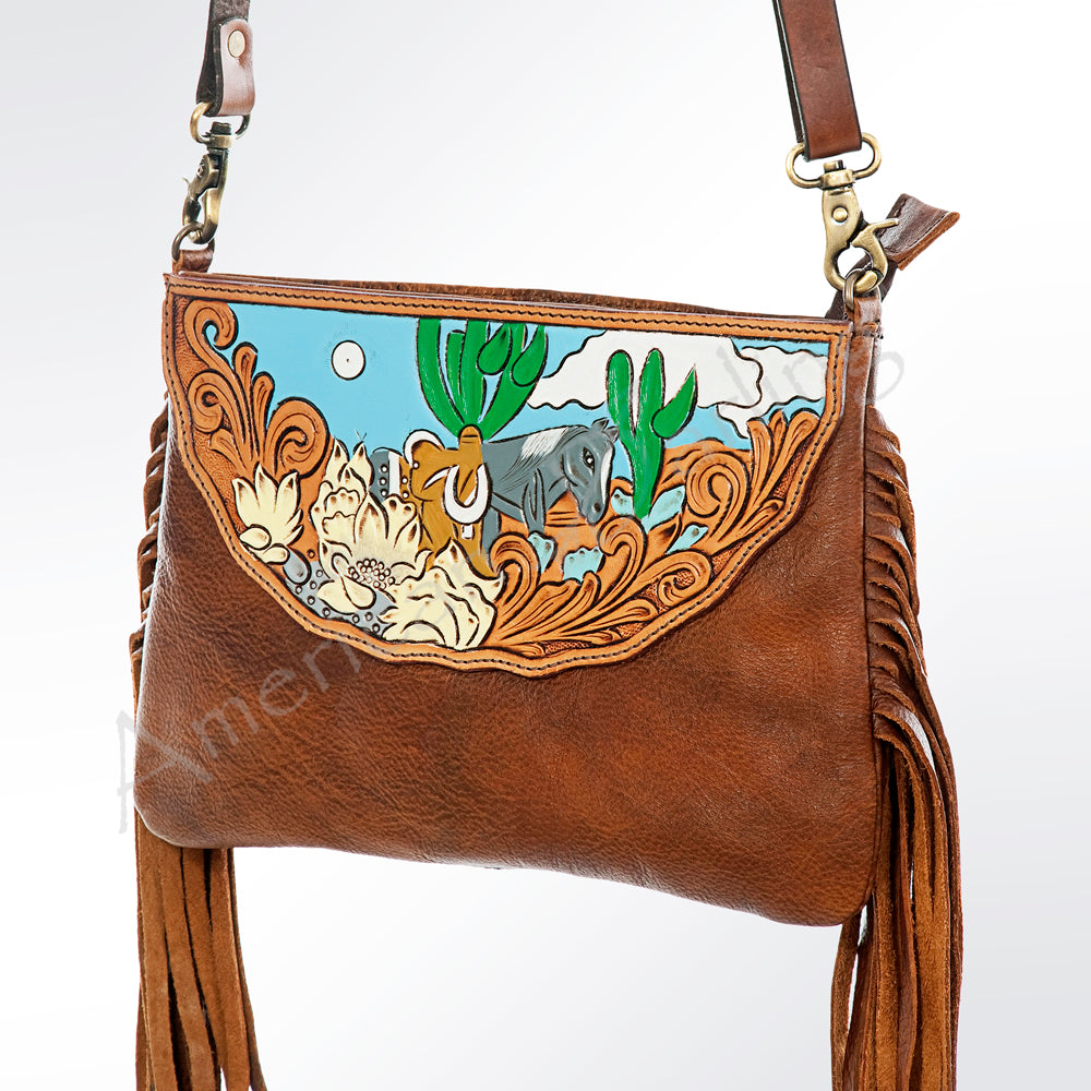 American Darling Women's Cross Body Bag Western Hand Tooled Genuine Leather Handbag and Ladies Purse
