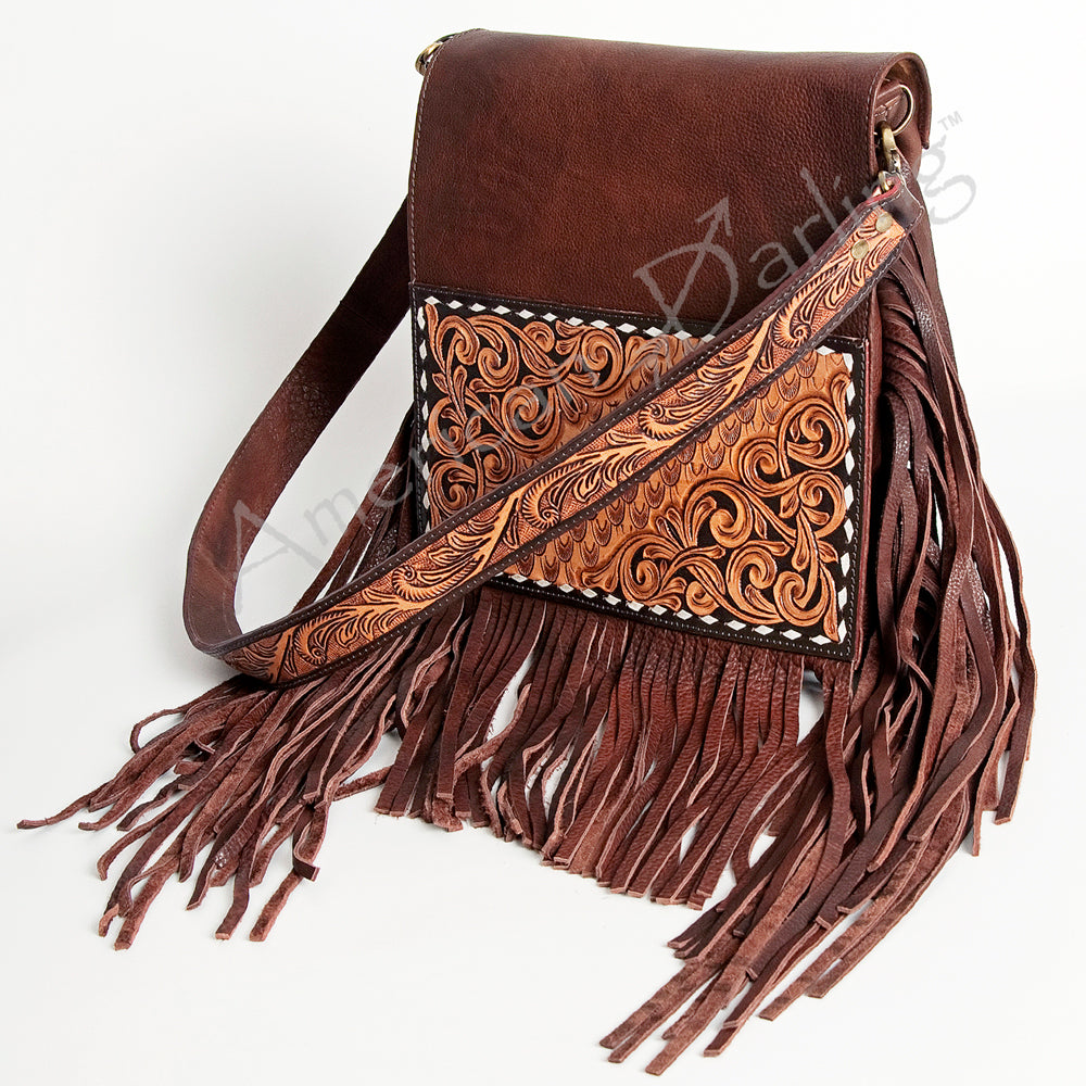 American Darling  Messenger Full Grain Genuine Leather Western Women Bag Handbag Purse | for Cute
