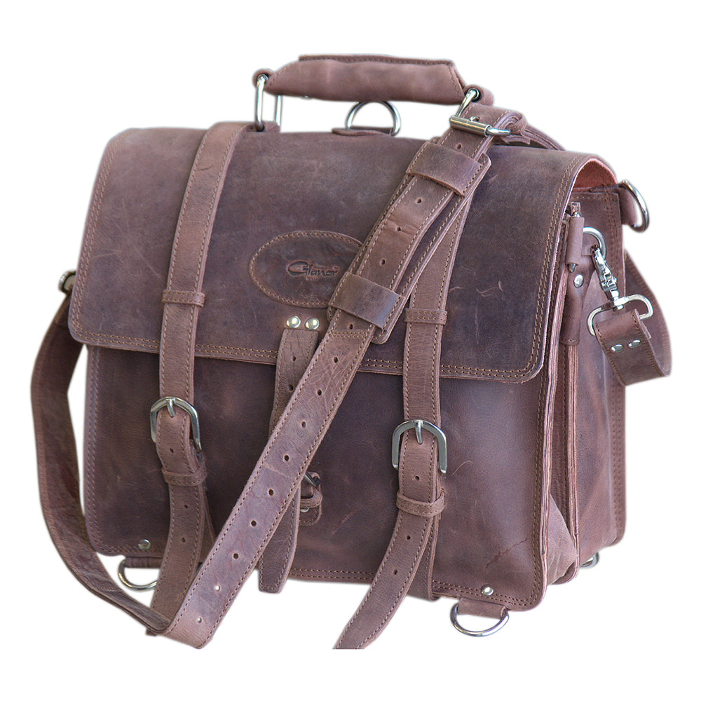 Glanor Bag Buffalo Leather Hand Briefcase Backpack Laptop