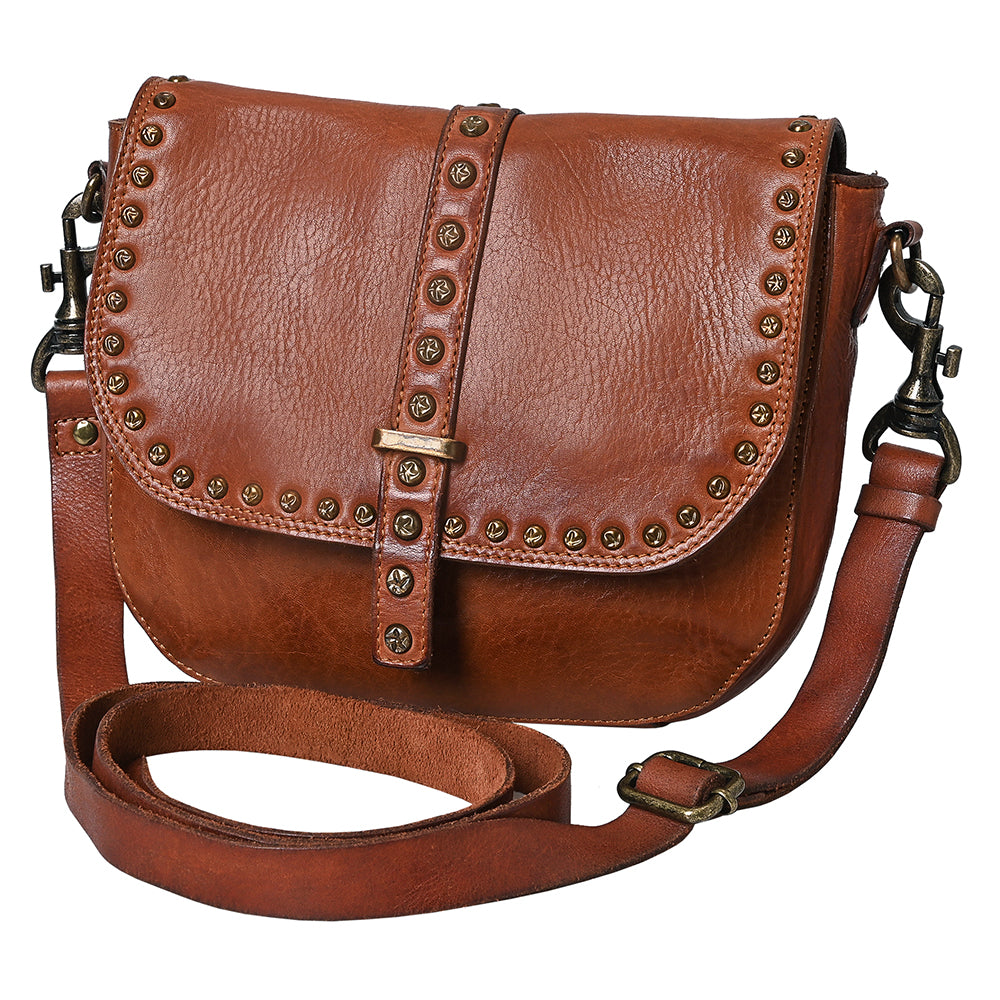 Spaghetti Western Swc155Cg Envelope Vintage Handmade Drum Dyed Genuine European Cowhide Leather Women Bag Western Handbag Purse