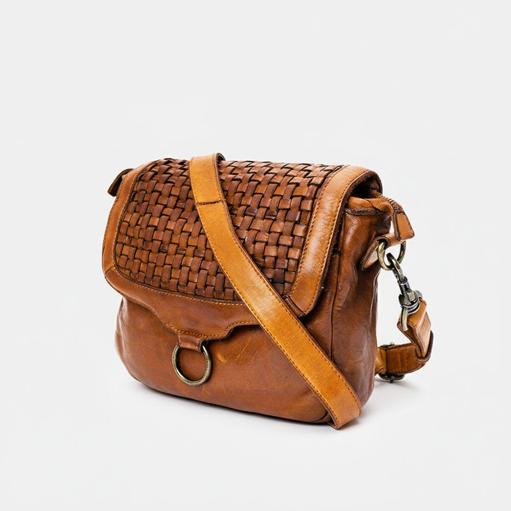 Spaghetti Western Swc159Btan Envelope Vintage Handmade Drum Dyed Genuine European Cowhide Leather Women Bag Western Handbag Purse