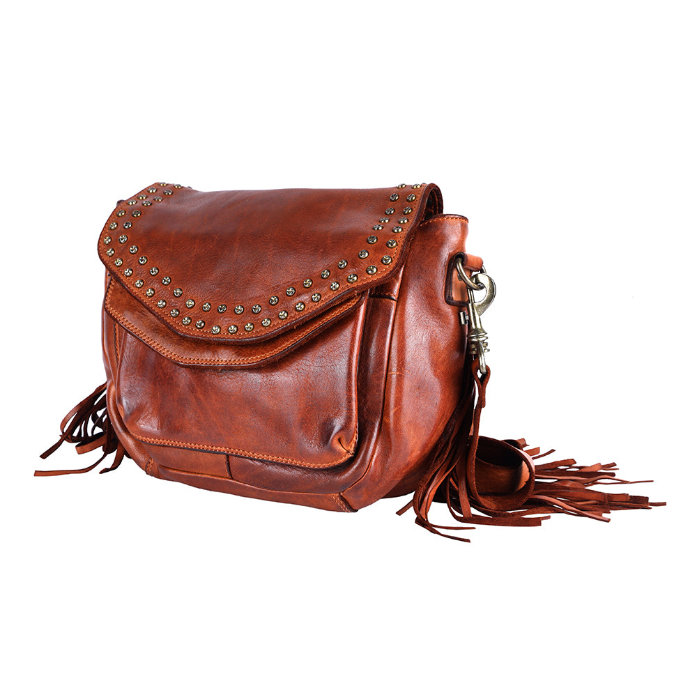 Spaghetti Western Swc164Atan Cross Body I Vintage Handmade Drum Dyed Genuine European Cowhide Leather Women Bag Western Handbag Purse
