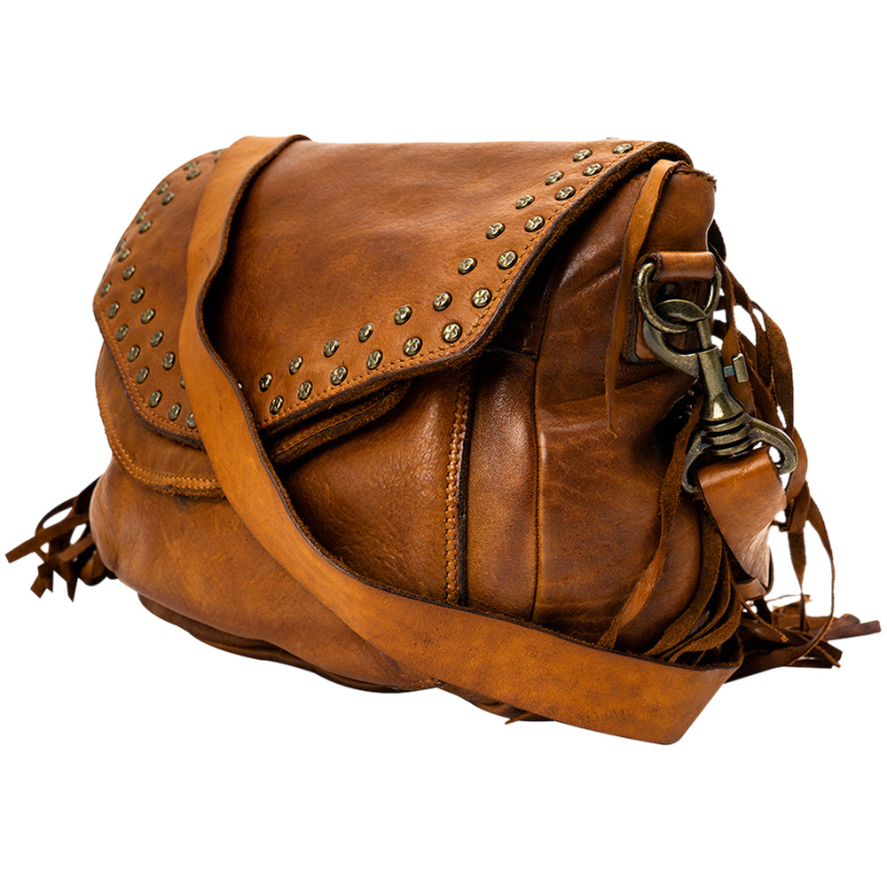 Spaghetti Western Swc164Bcg Cross Body I Vintage Handmade Drum Dyed Genuine European Cowhide Leather Women Bag Western Handbag Purse