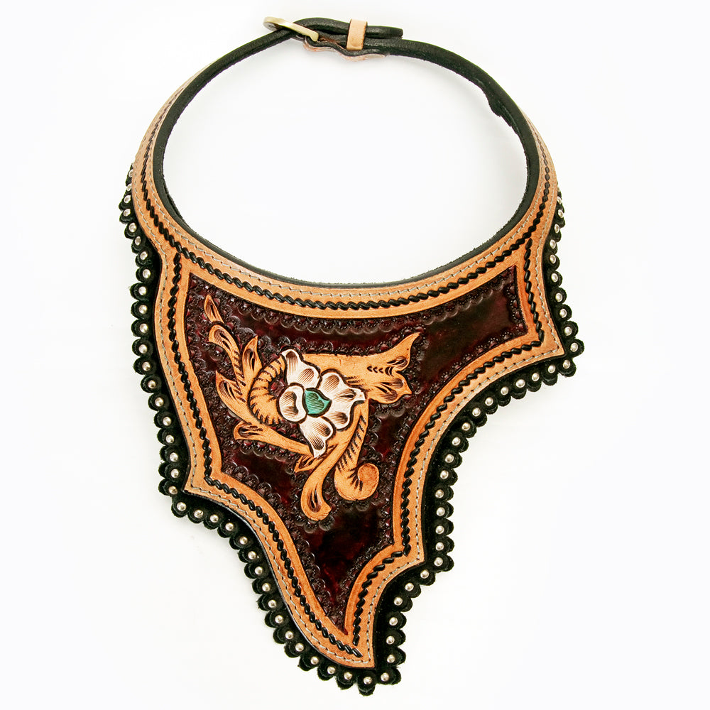 American Darling ADJWF102 Hand Tooled Carved Genuine Leather Jewelry Necklace