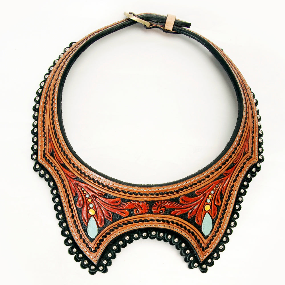 American Darling Braided Full Grain Leather Jewelry Necklace with Concho Handmade Necklaces Timeless Piece for a Style