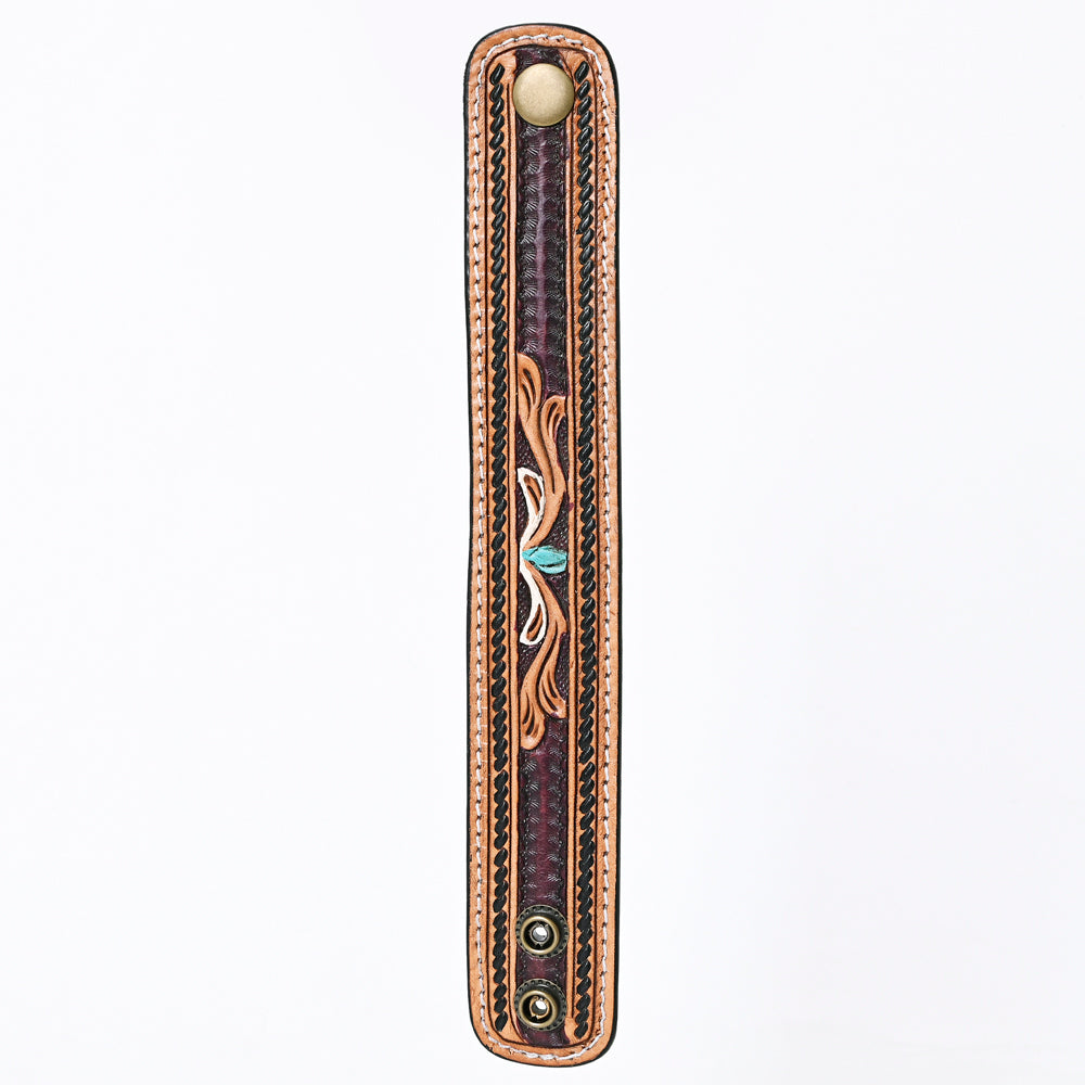 American Darling Bracelet Hand Tooled Carved Genuine Leather Women | Handmade Western Rustic