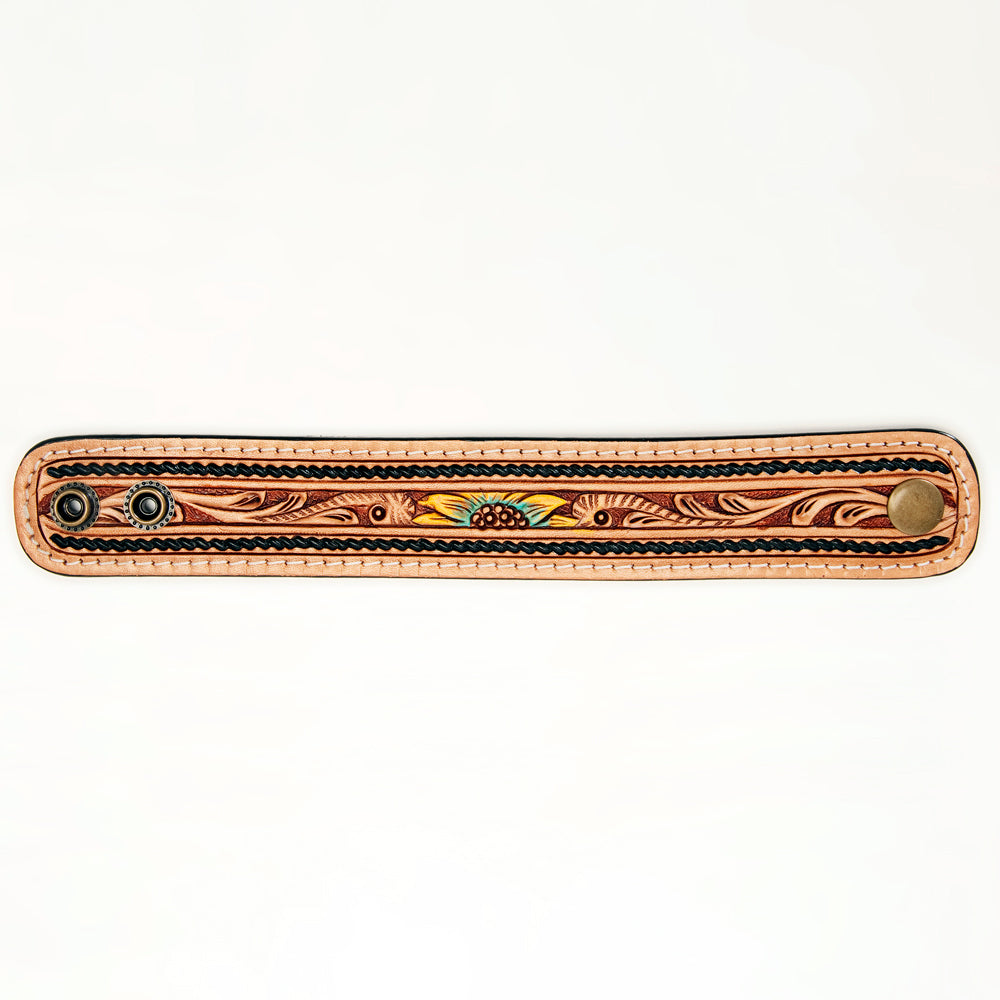 American Darling Bracelet Hand Tooled Carved Genuine Leather Women | Handmade Western Rustic