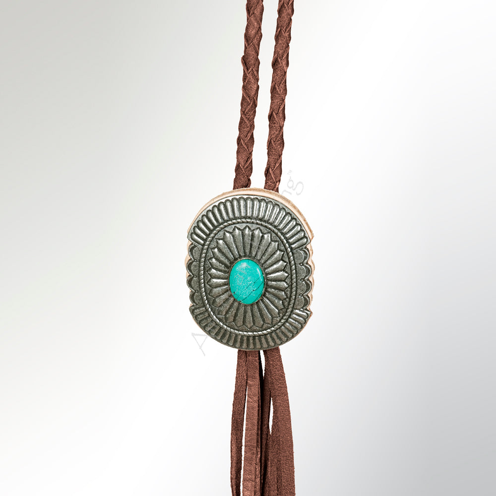 American Darling Braided Genuine Leather Jewelry Necklace with Concho Handmade Necklaces Timeless Piece for a Style