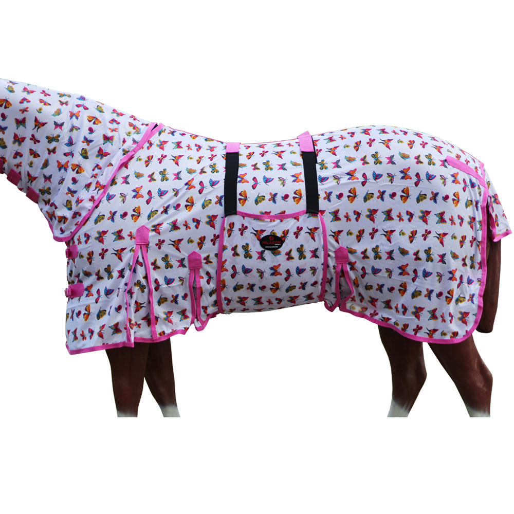 Horse Fly Sheet Uv Protect Mesh Bug Mosquito Summer Butterfly Pink
