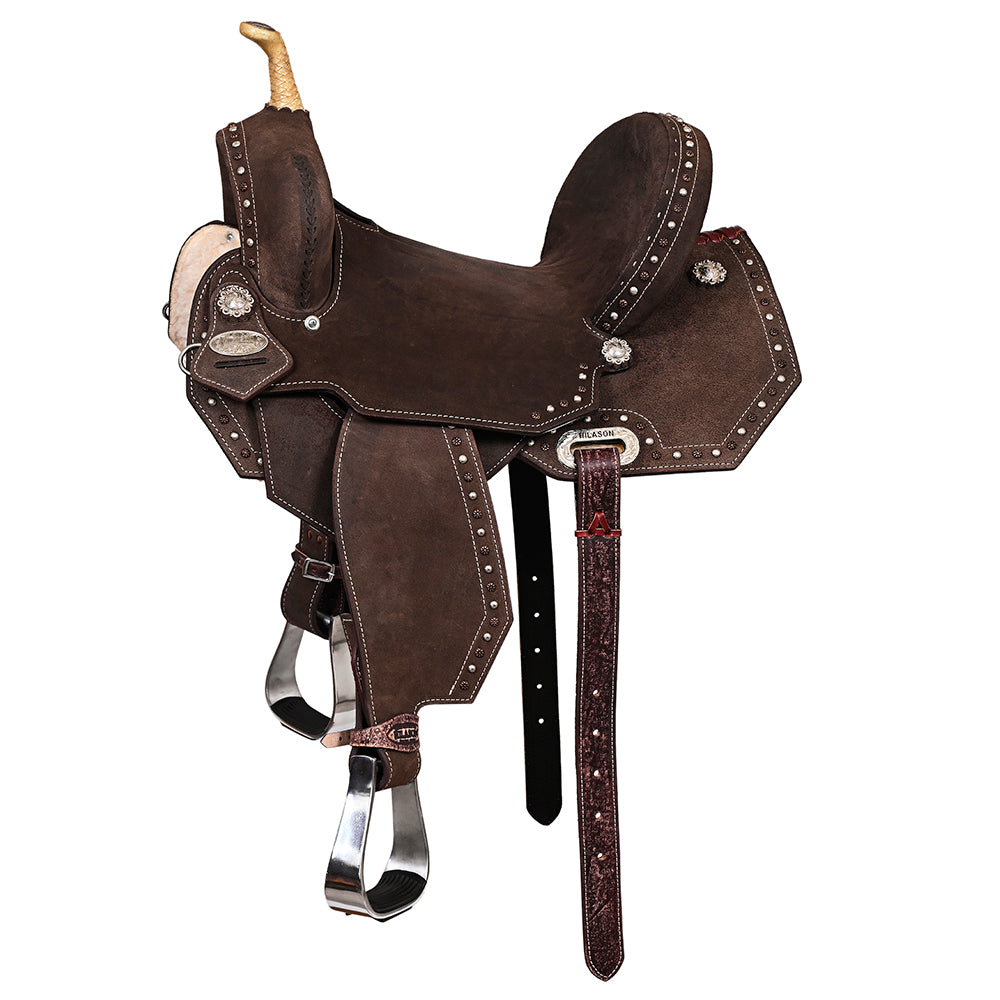 HILASON Flex Tree Western Horse Saddle in American Leather Barrel Trail | for Horses