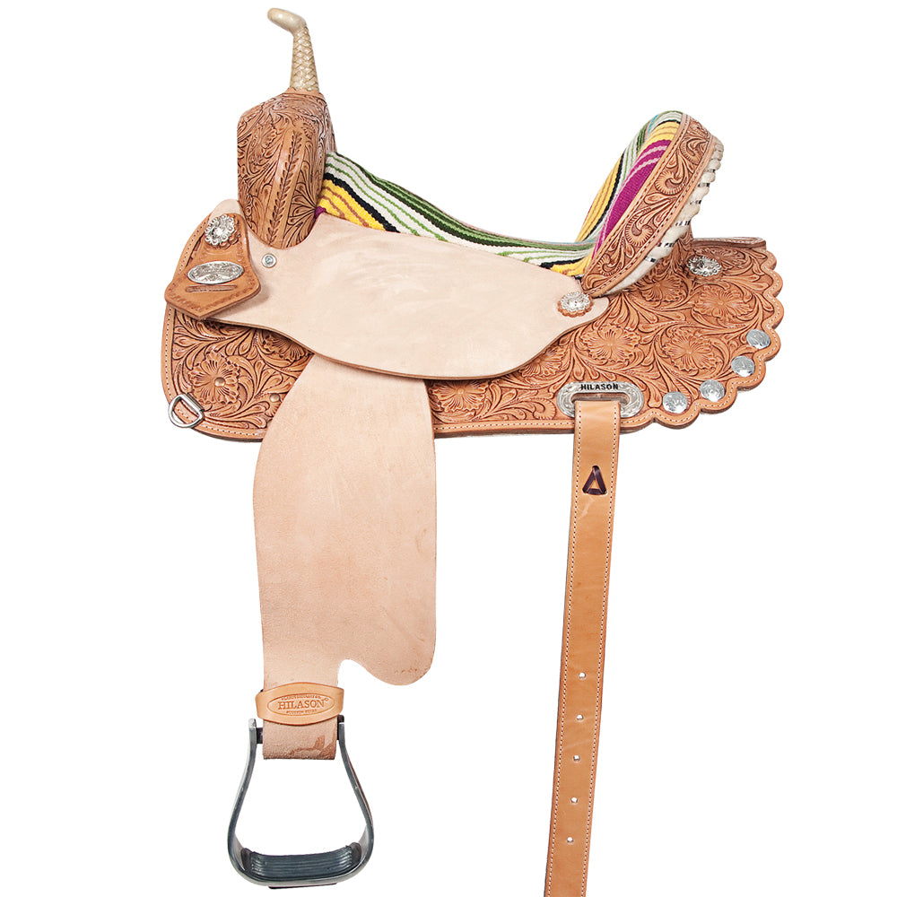 HILASON Flex Tree Western Horse Saddle American Leather Trail Barrel | for Horses