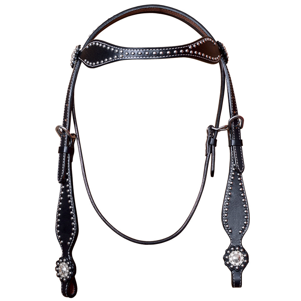 HILASON Western Horse Concho American Leather Headstall ‎Tan | for Horses