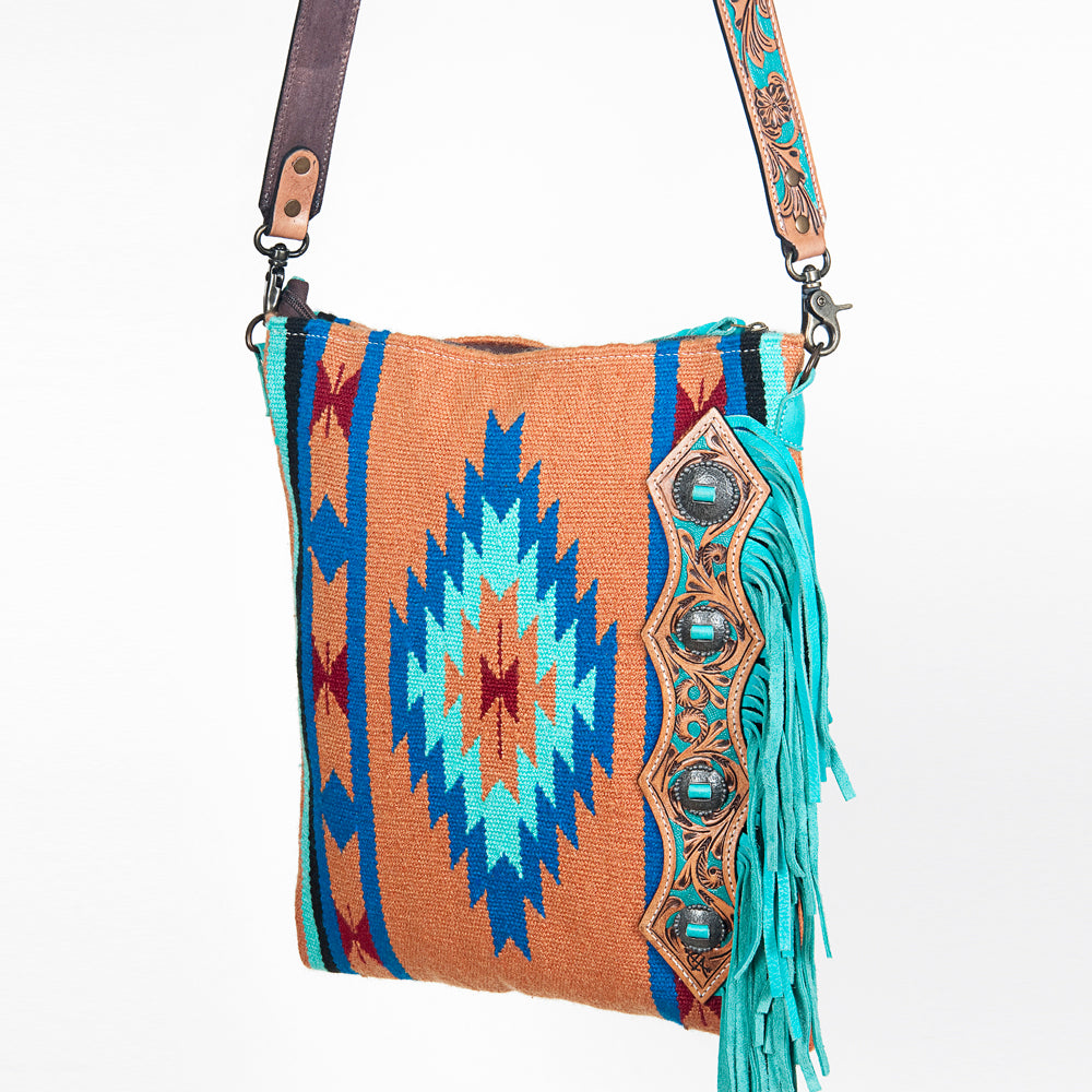 American Darling Large Crossbody Hand Tooled Saddle Blanket Genuine Leather Western Women Bag Handbag Purse | for Cute