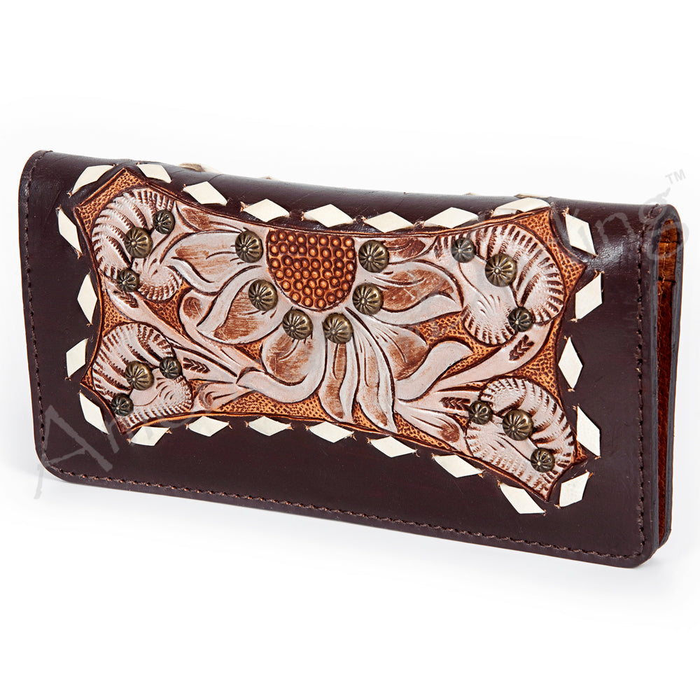American Darling Wallet Hand Tooled Genuine Leather Western Women Bag | Handbag Purse Wristlet