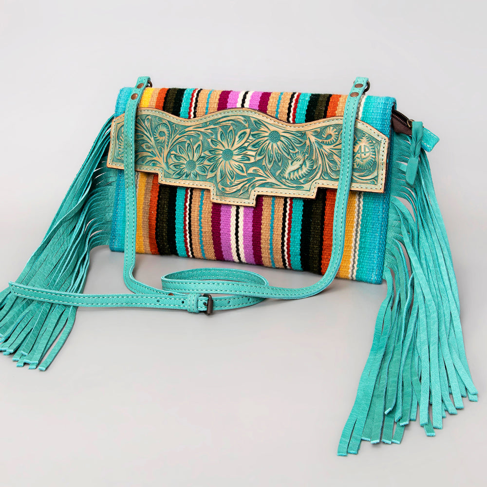 American Darling Cross Body Saddle Blanket Fabric Genuine Leather Western Women Bag Handbag Purse |College Casual Travel Bags