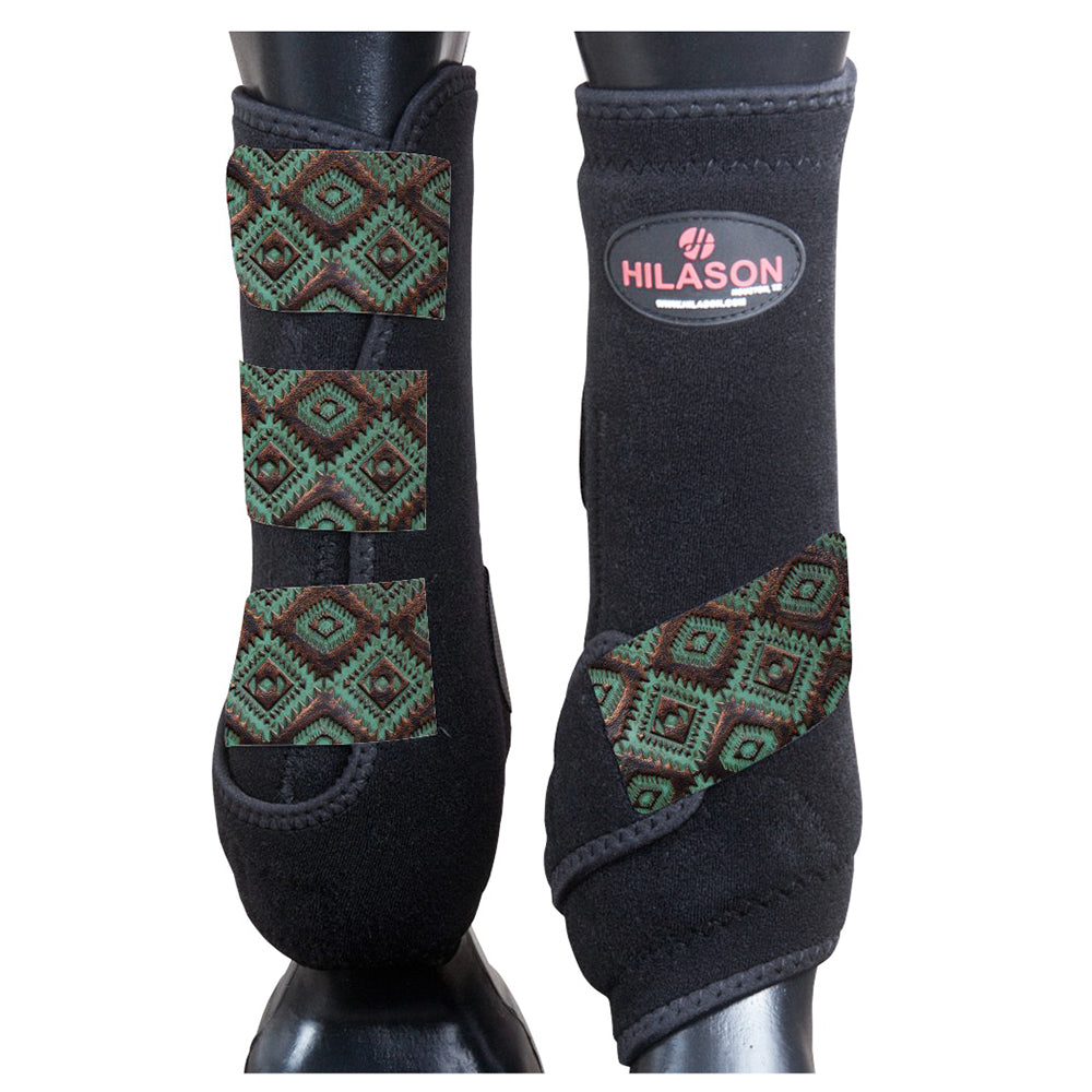 HILASON L M S Horse Rear Hind Leg Sport Boots Printed