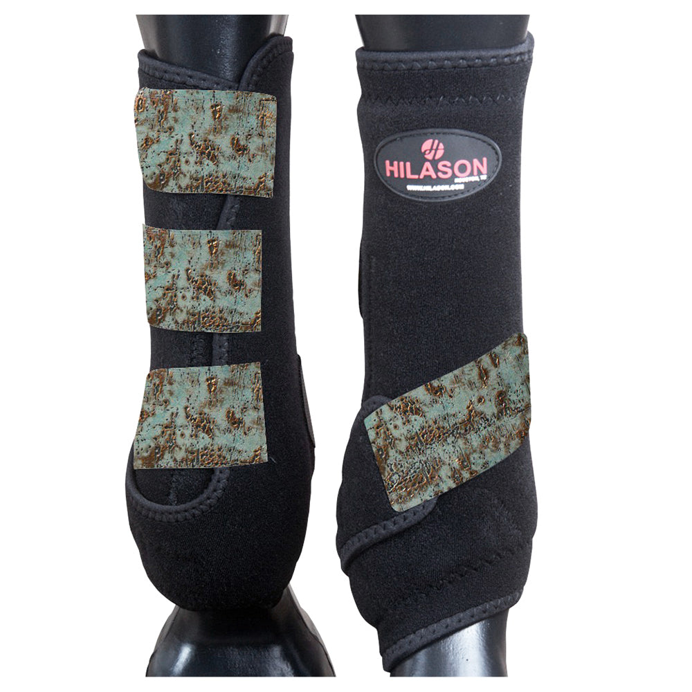 HILASON L M S Horse Rear Hind Leg Sport Boots Printed