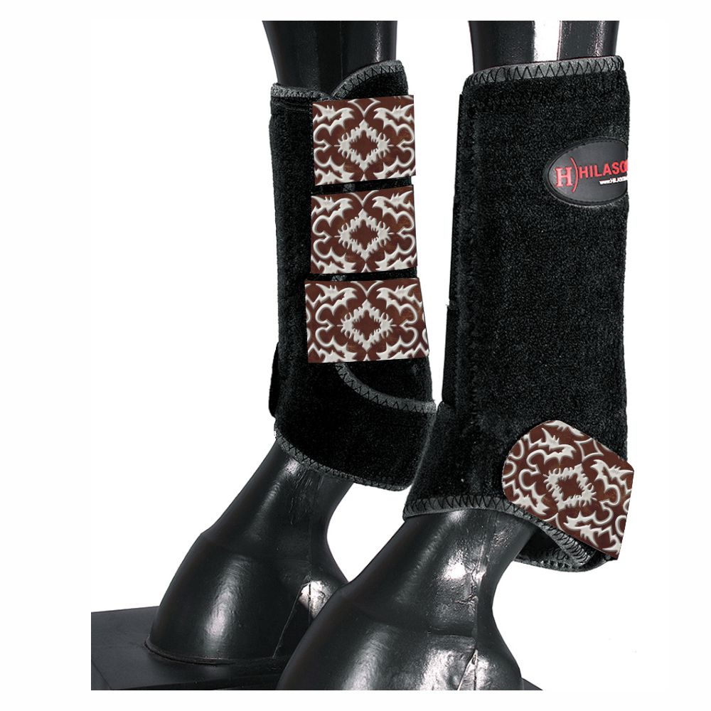 HILASON L M S Horse Rear Hind Leg Sport Boots Printed