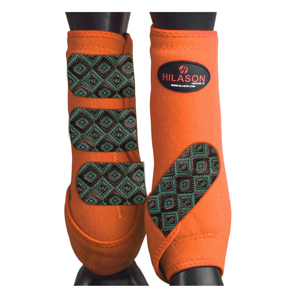 HILASON L M S Horse Rear Hind Leg Sport Boots Printed