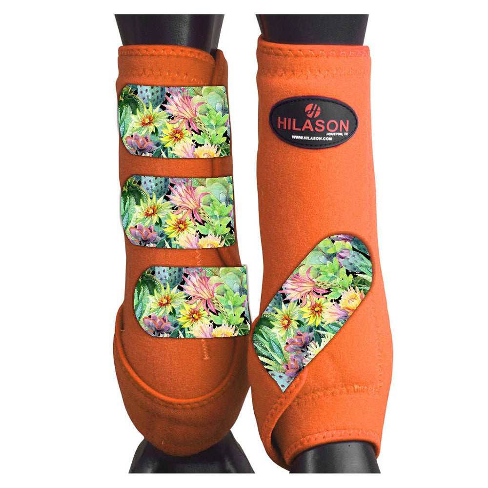 HILASON L M S Horse Rear Hind Leg Sport Boots Printed