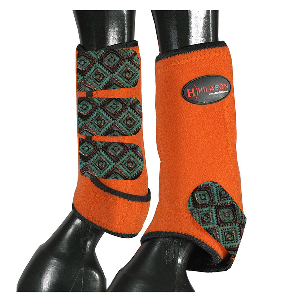 HILASON L M S Horse Rear Hind Leg Sport Boots Printed