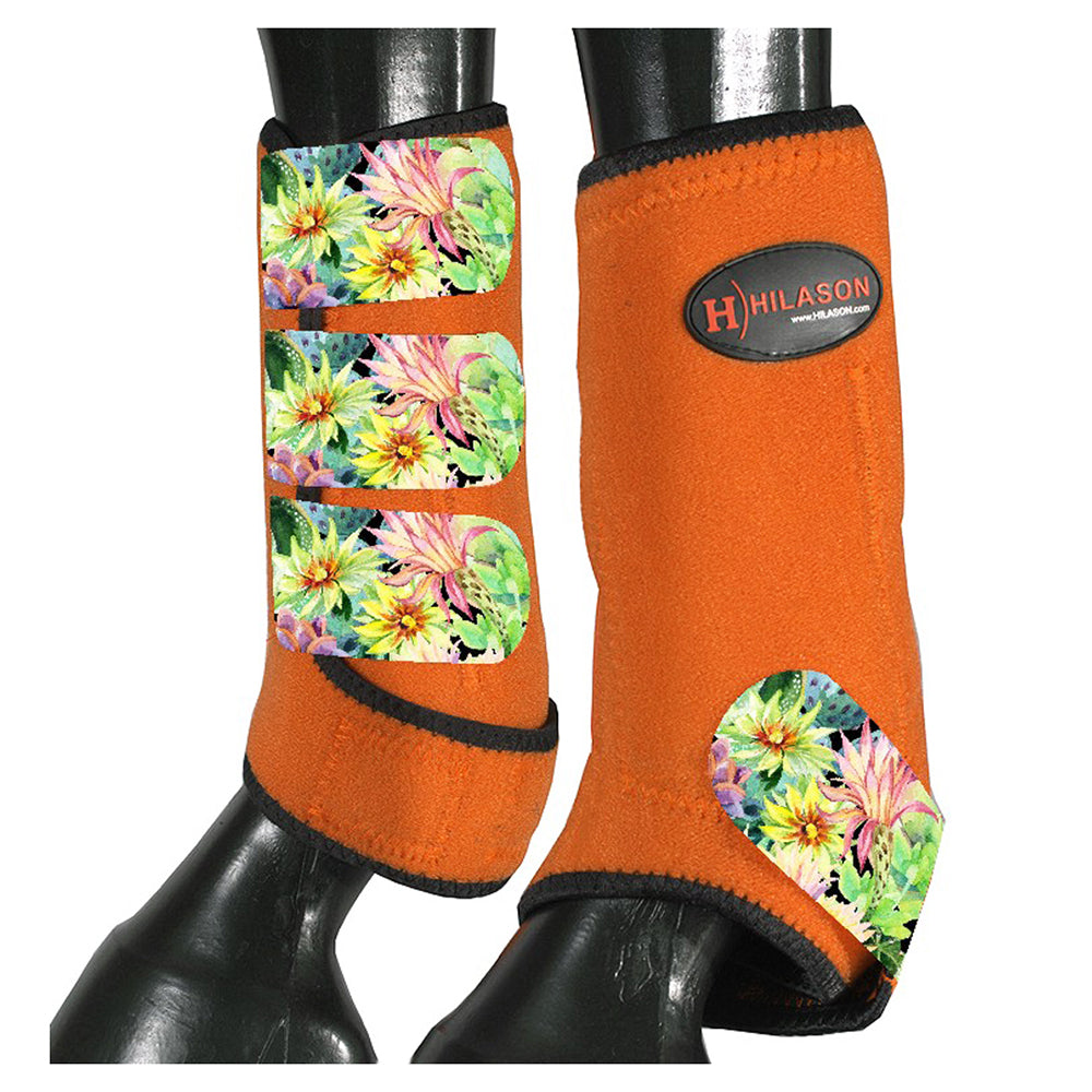 HILASON L M S Horse Rear Hind Leg Sport Boots Printed