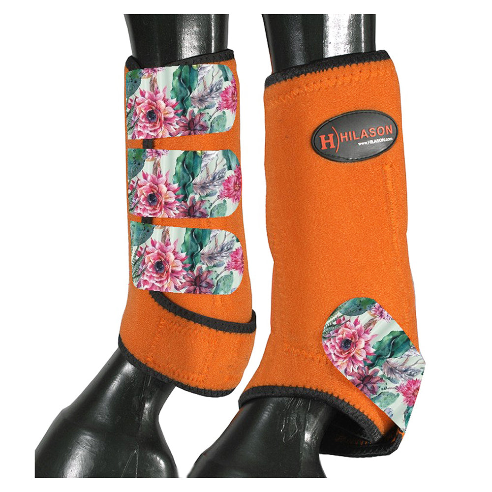 HILASON L M S Horse Rear Hind Leg Sport Boots Printed