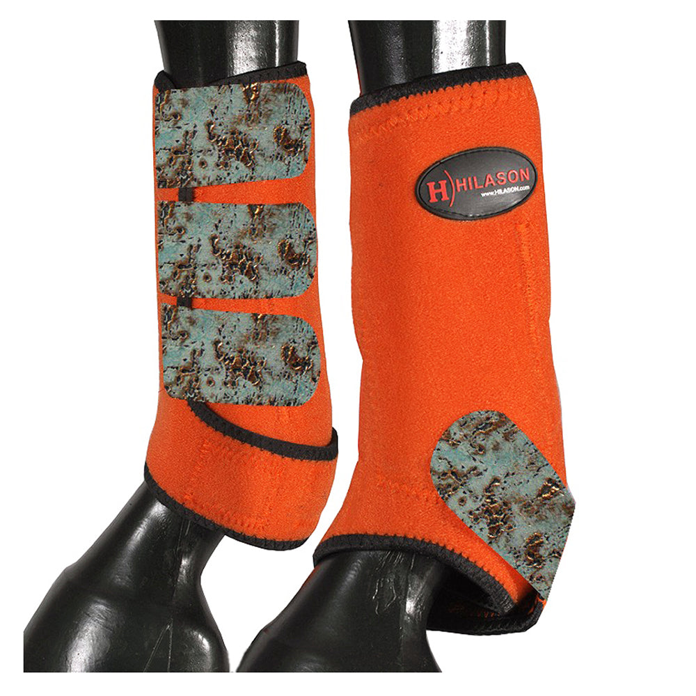HILASON L M S Horse Rear Hind Leg Sport Boots Printed
