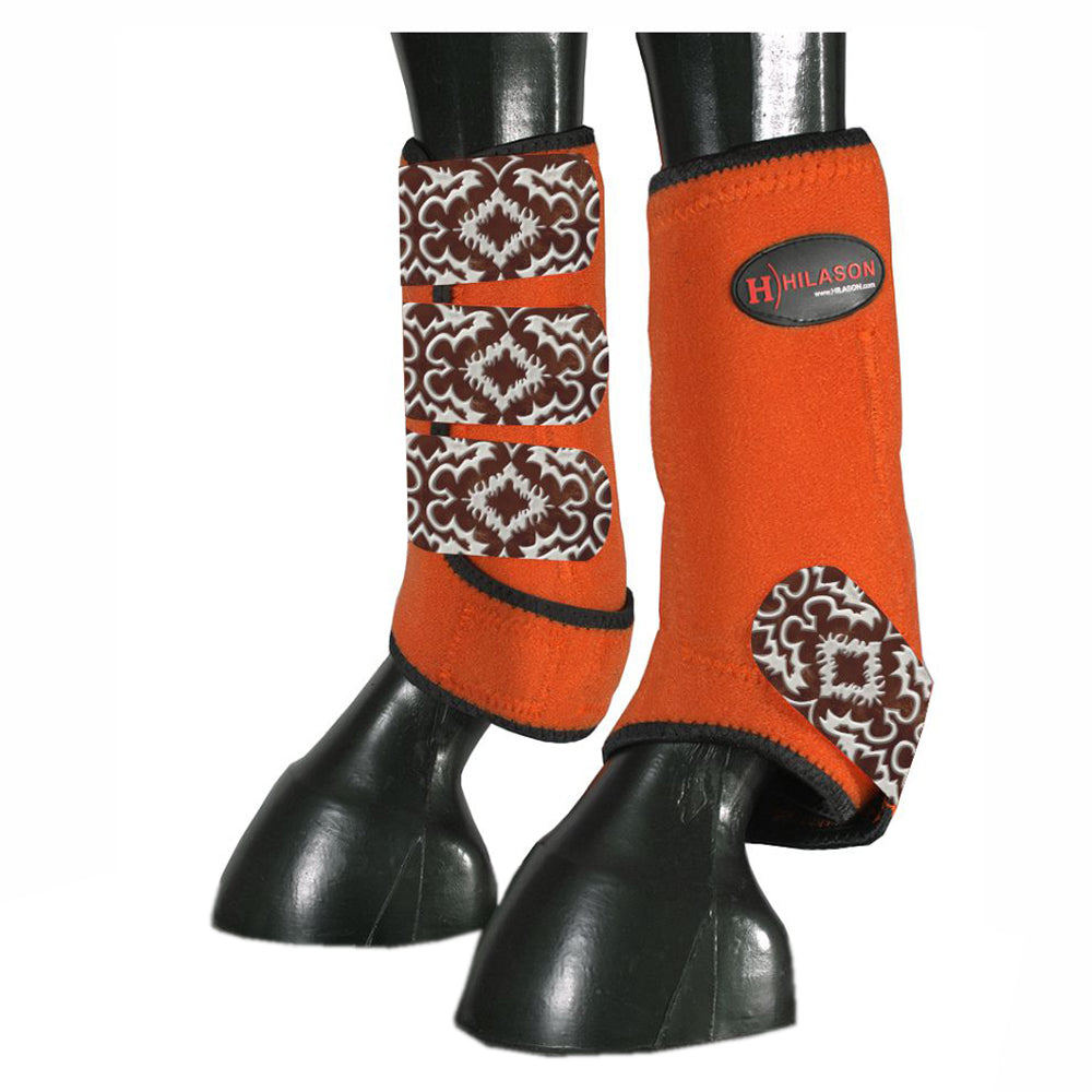 HILASON L M S Horse Rear Hind Leg Sport Boots Printed