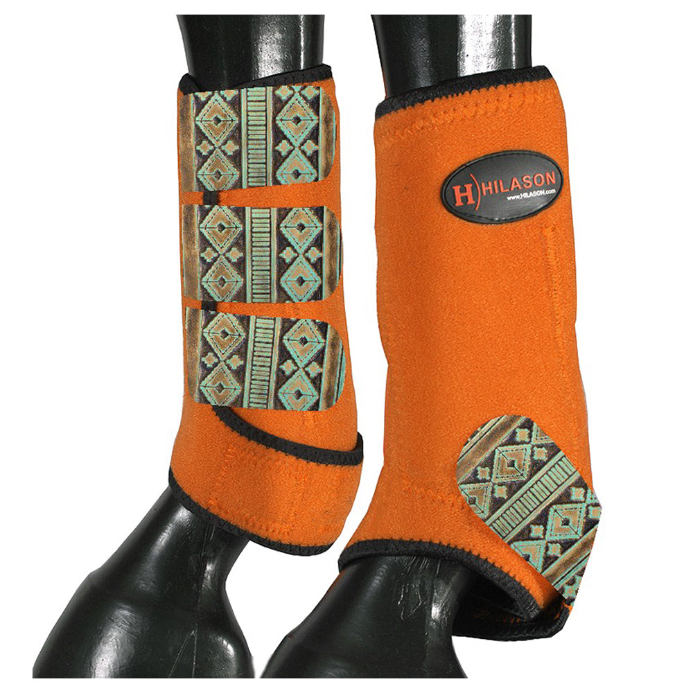 HILASON L M S Horse Rear Hind Leg Sport Boots Printed