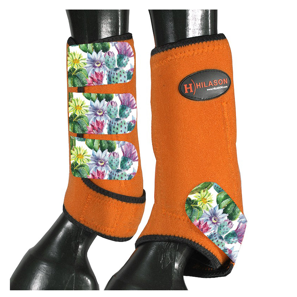 HILASON L M S Horse Rear Hind Leg Sport Boots Printed