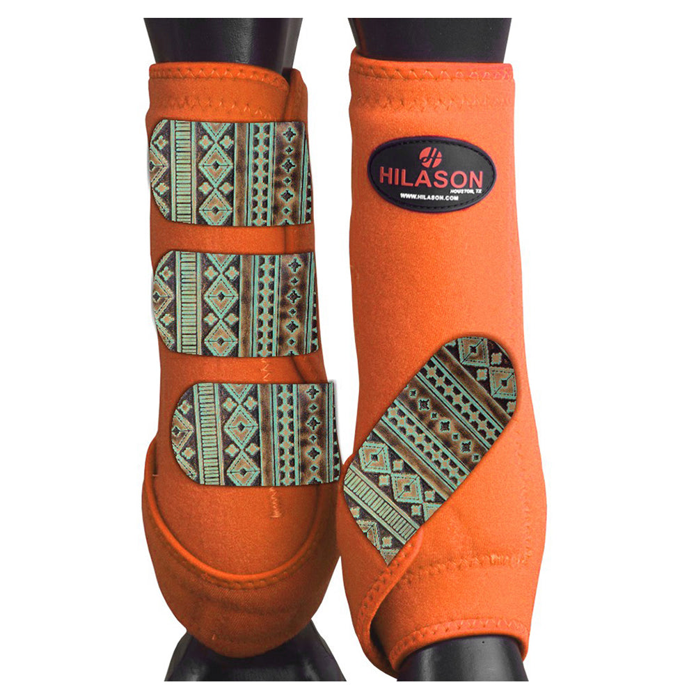 HILASON L M S Horse Rear Hind Leg Sport Boots Printed