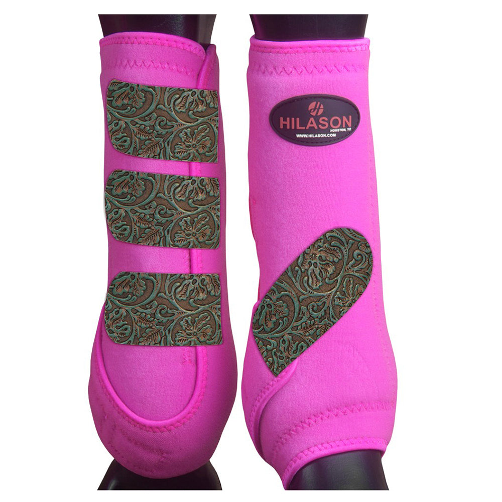 HILASON L M S Horse Rear Hind Leg Sport Boots Printed Hind Rear Leg Boots