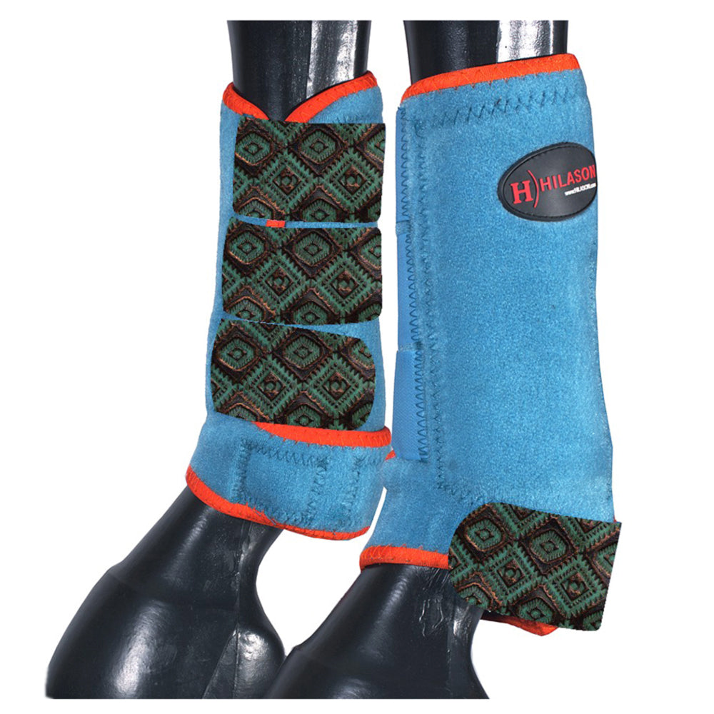HILASON L M S Horse Rear Hind Leg Sport Boots Printed