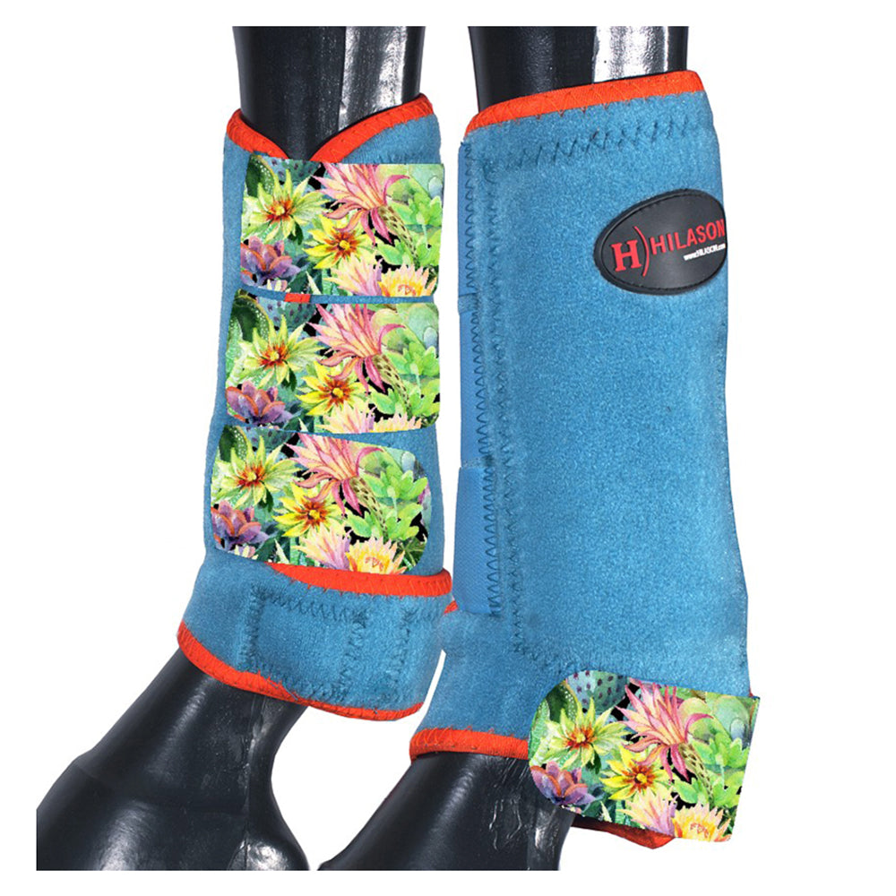 HILASON L M S Horse Rear Hind Leg Sport Boots Printed