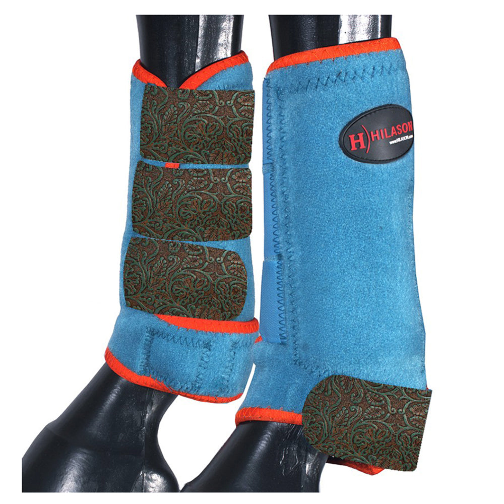 HILASON L M S Horse Rear Hind Leg Sport Boots Printed
