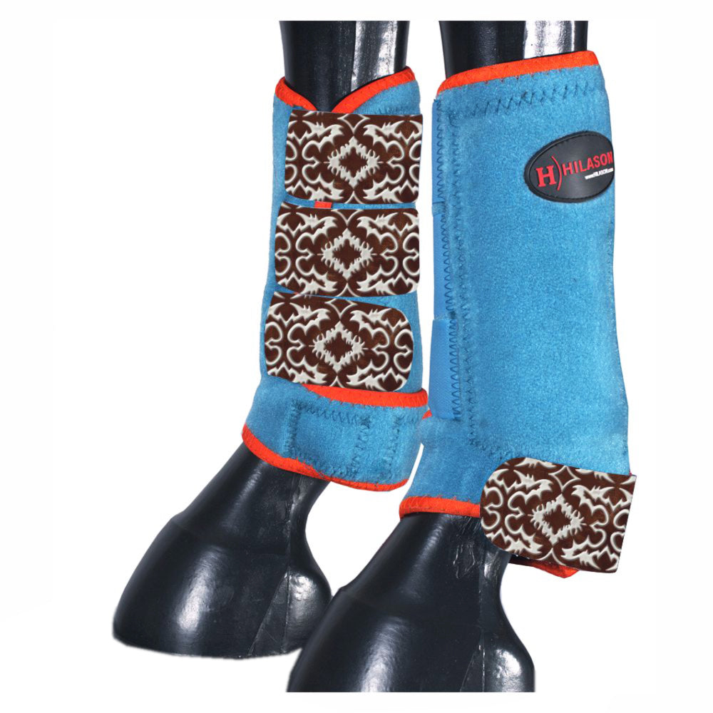 HILASON L M S Horse Rear Hind Leg Sport Boots Printed
