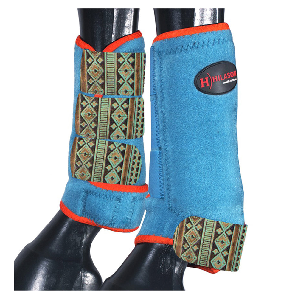 HILASON L M S Horse Rear Hind Leg Sport Boots Printed