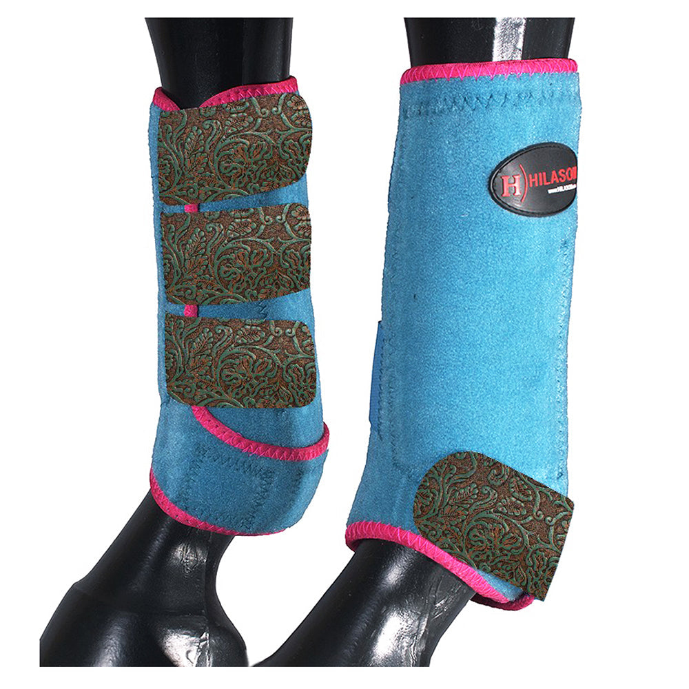 HILASON L M S Horse Rear Hind Leg Sport Boots Printed Hind Rear Leg Boots