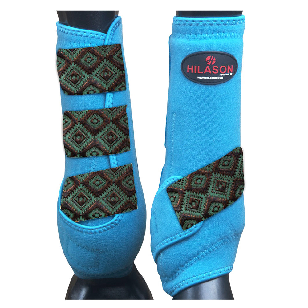 HILASON L M S Horse Rear Hind Leg Sport Boots Printed