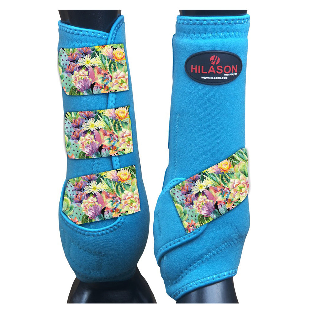 HILASON L M S Horse Rear Hind Leg Sport Boots Printed