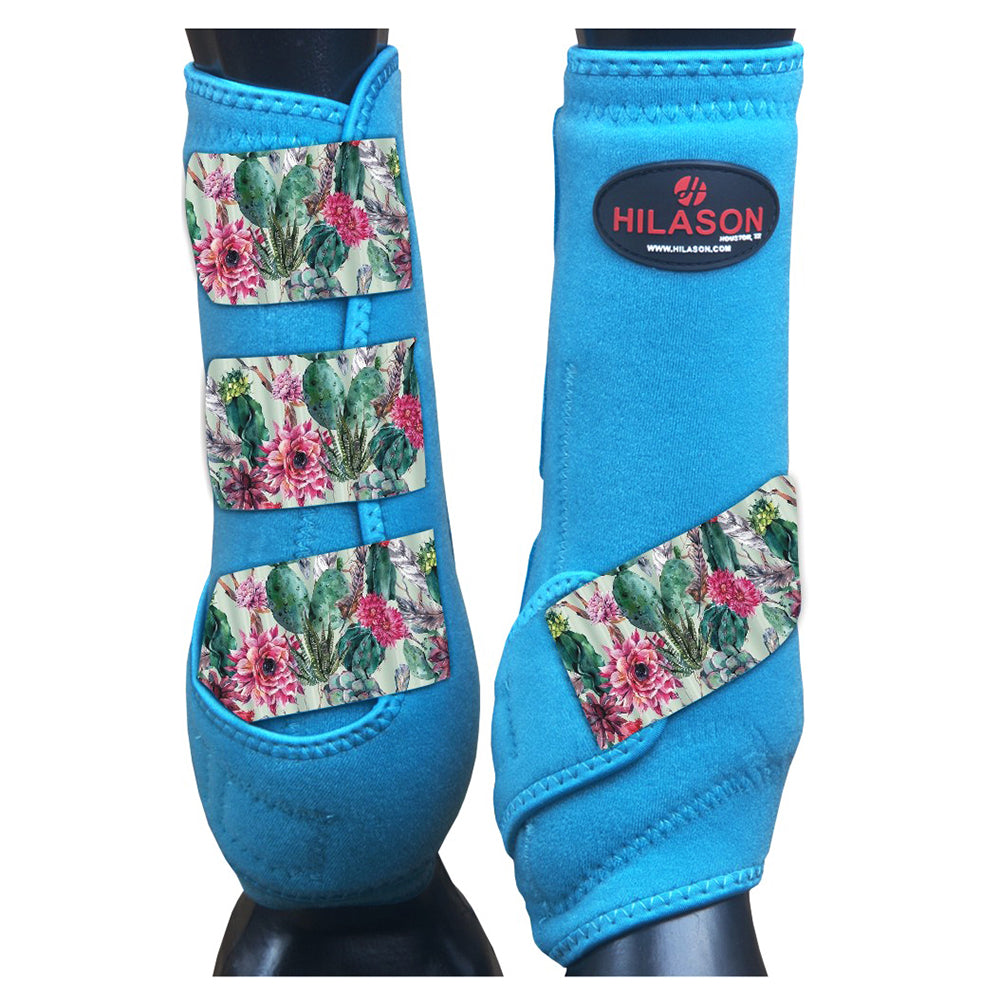 HILASON L M S Horse Rear Hind Leg Sport Boots Printed