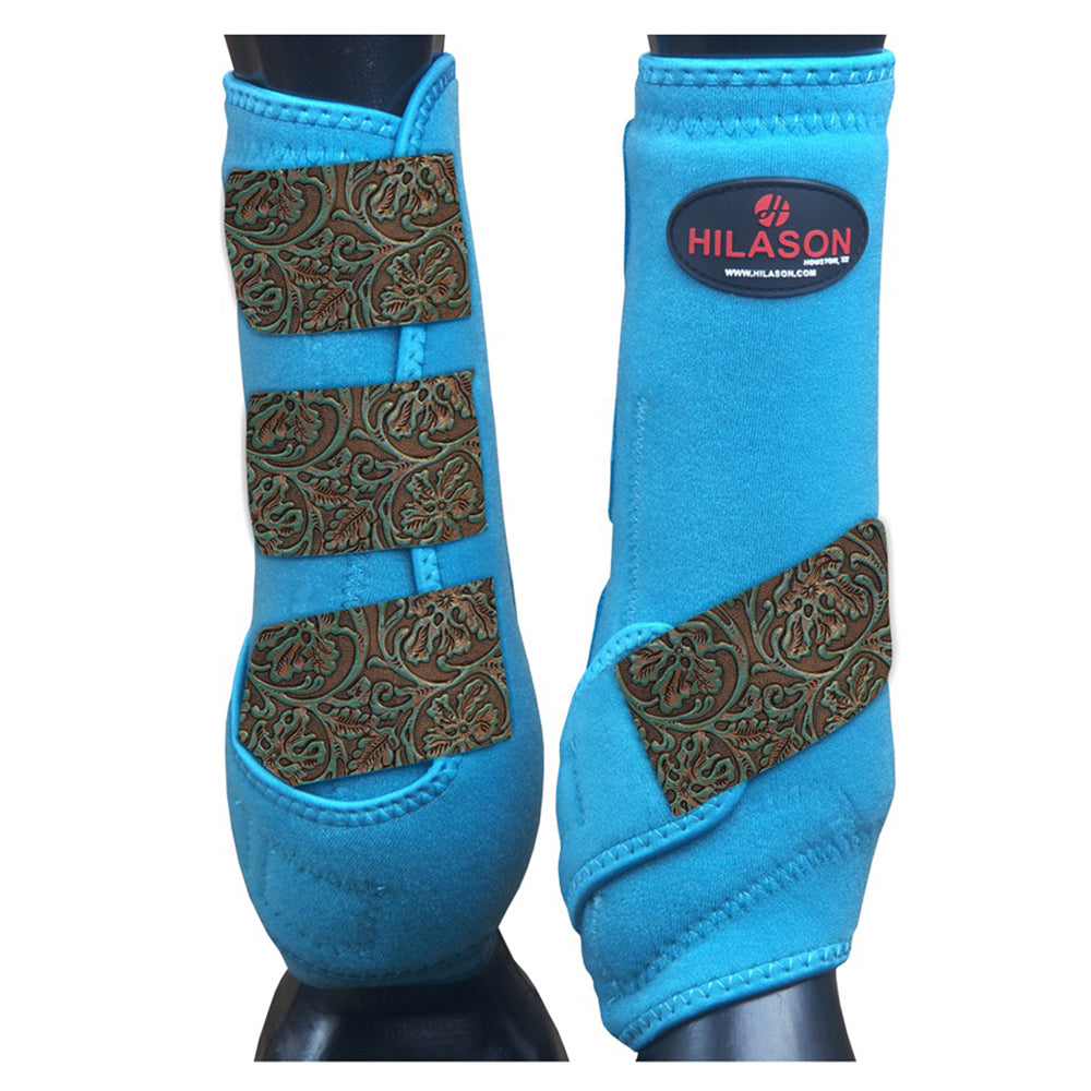 HILASON L M S Horse Rear Hind Leg Sport Boots Printed