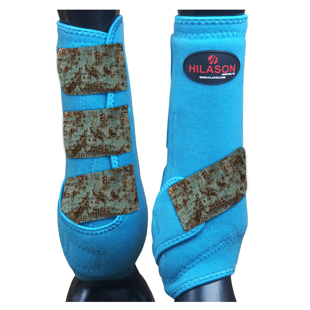 HILASON L M S Horse Rear Hind Leg Sport Boots Printed