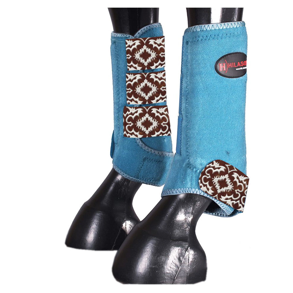HILASON L M S Horse Rear Hind Leg Sport Boots Printed