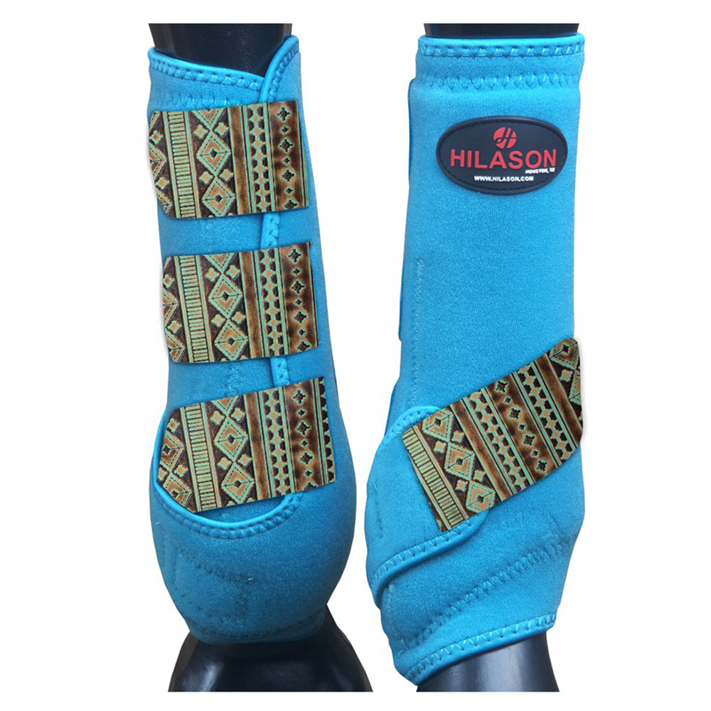 HILASON L M S Horse Rear Hind Leg Sport Boots Printed