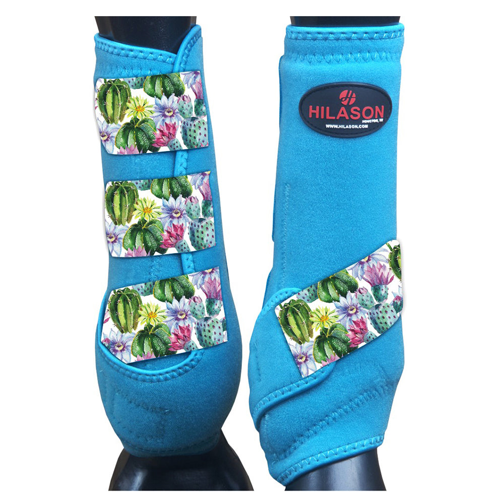 HILASON L M S Horse Rear Hind Leg Sport Boots Printed
