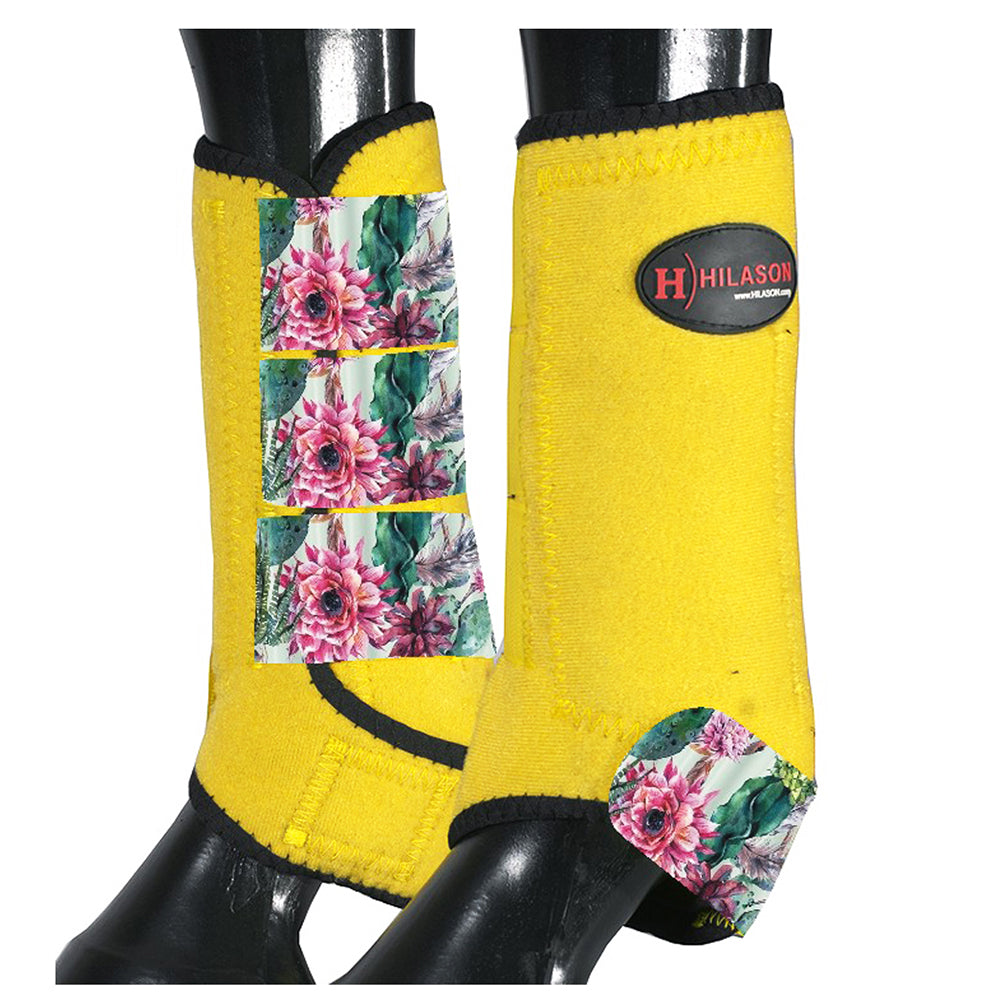 HILASON L M S Horse Rear Hind Leg Sport Boots Printed