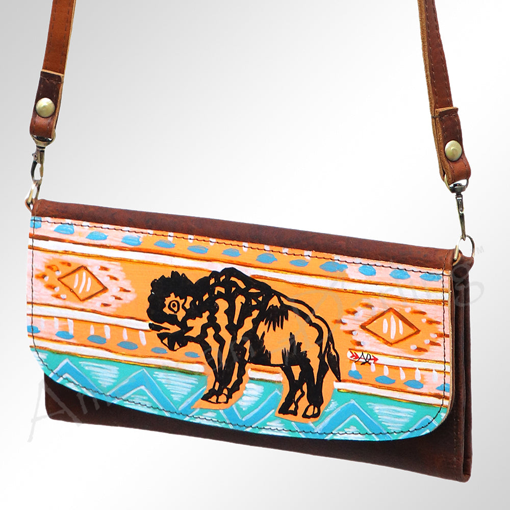 American Darling Wallet Hair on Full Grain Genuine Leather Western Women Bag | Handbag Purse Travel Clutch